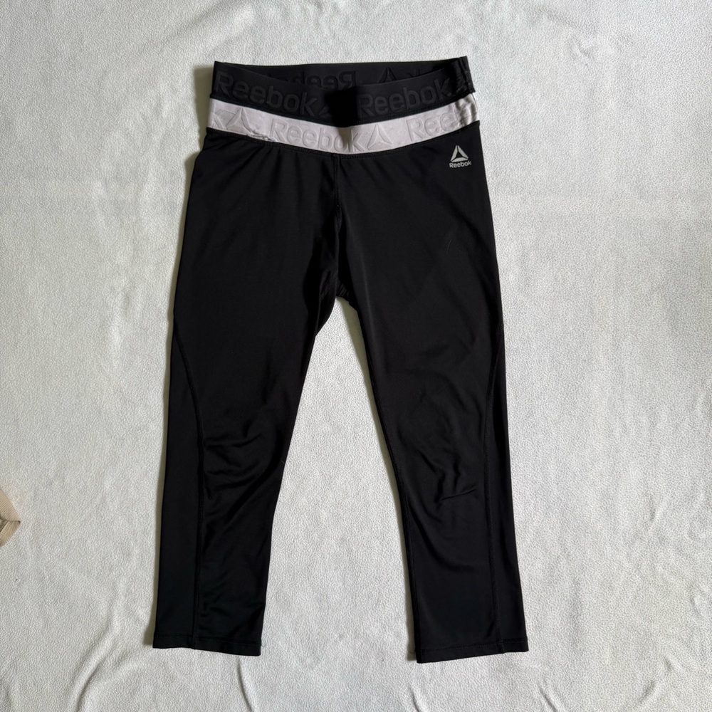 Reebok Black Leggings Stretchy Athletic Bottoms
